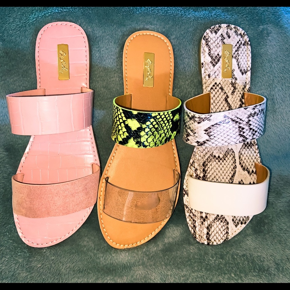 Qupid Snake Skin Sandals - Picture 2 of 2